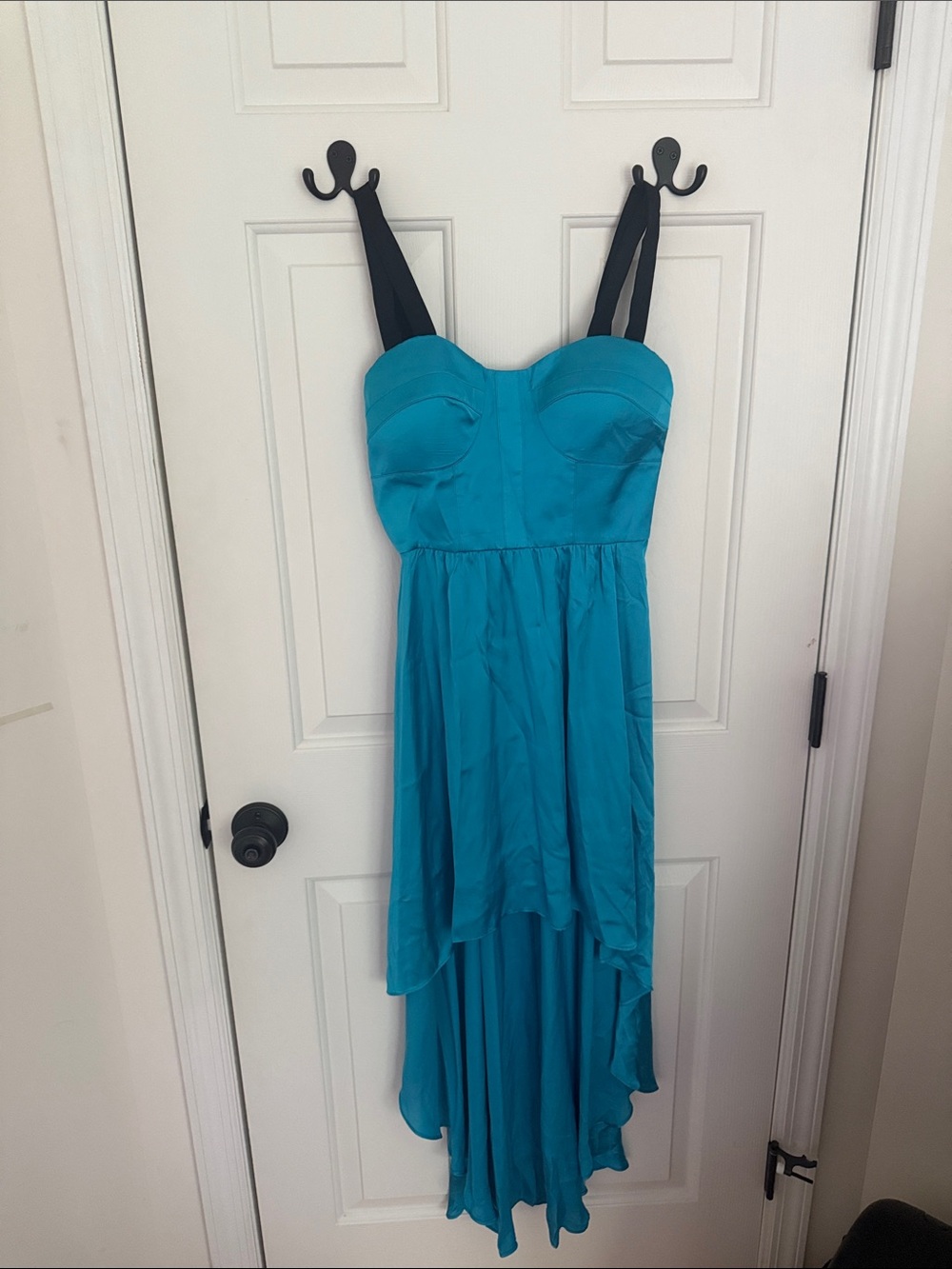 Guess Teal High-Low Dress with Black Straps